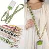Adjustable Mobile Phone Lanyard Crossbody Card Neck Cord Clip Hang Lanyard Cute Pearl Hanging Ornaments Charm Anti-lost Lanyard