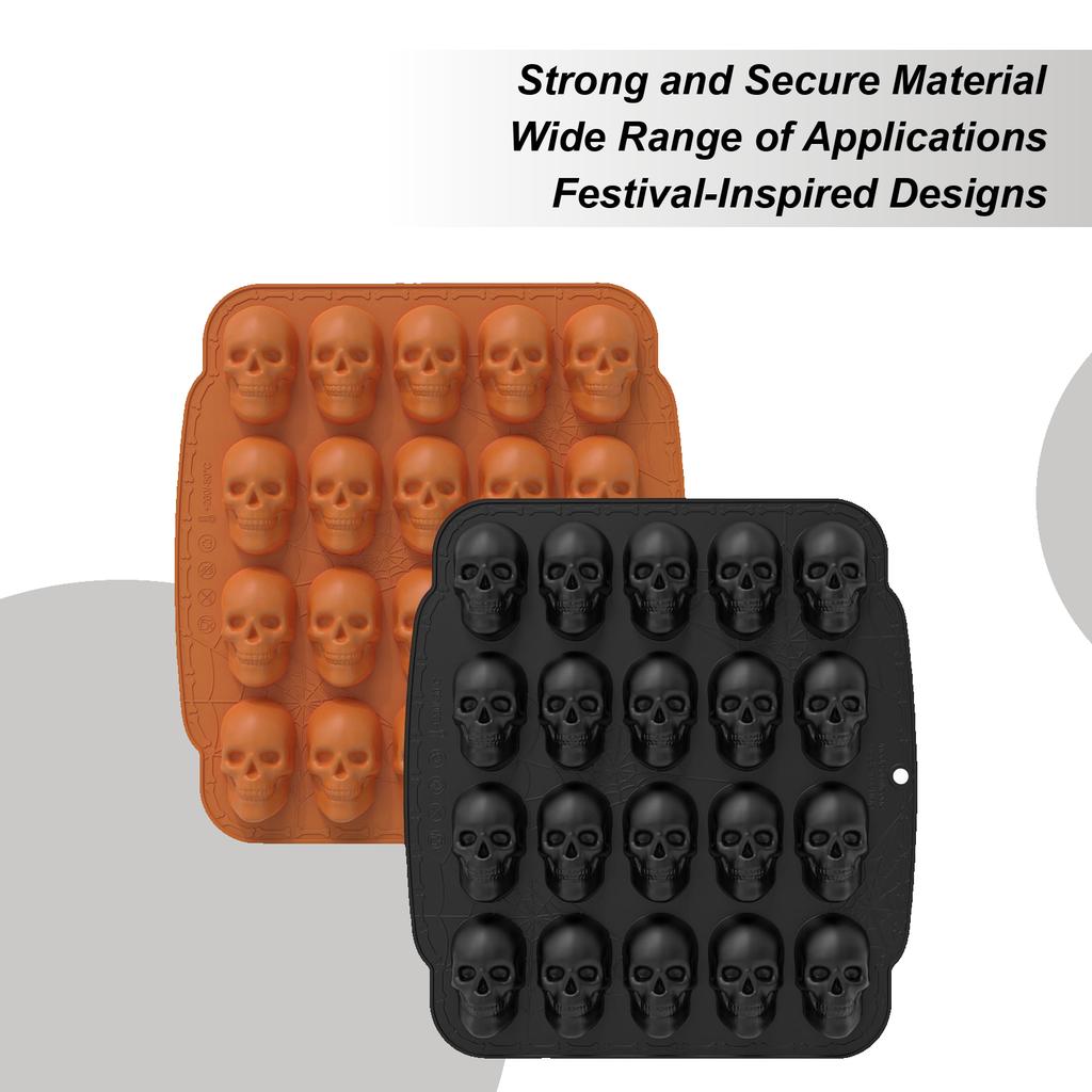 Halloween Molds For Baking Jellies Skeleton Mould 3D Easy Release Reusable Silicone Molds For Candy Chocolate Gummy Halloween