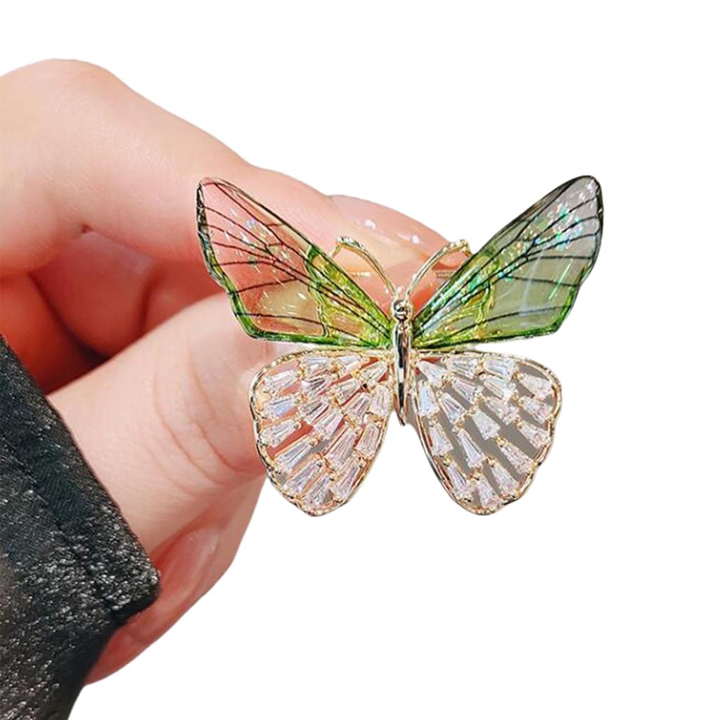 Dazzling Rose Butterfly Brooch Exquisite Butterfly Shaped Brooch Pin with Rhinestones for Women's Fashion Flair
