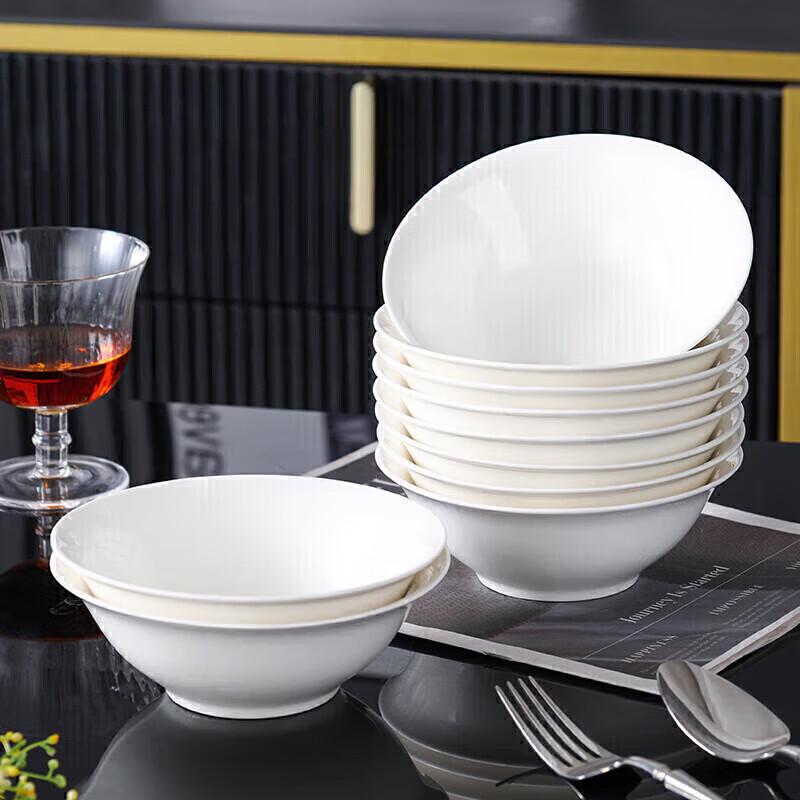 Jie Yajian 6-inch Pure White Ceramic Rice Bowl Set