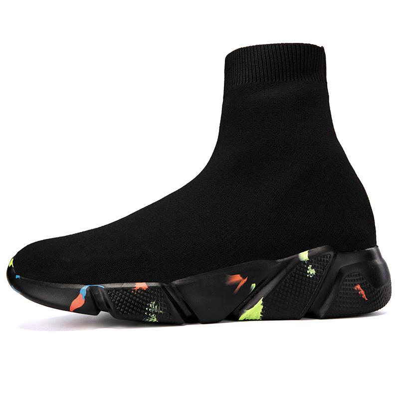 Spring Sneakers For Women Vulcanized Shoes Female Socks Shoes Trainers Women Slip-on Stretch Platform Shoes Black Sneaker Femme