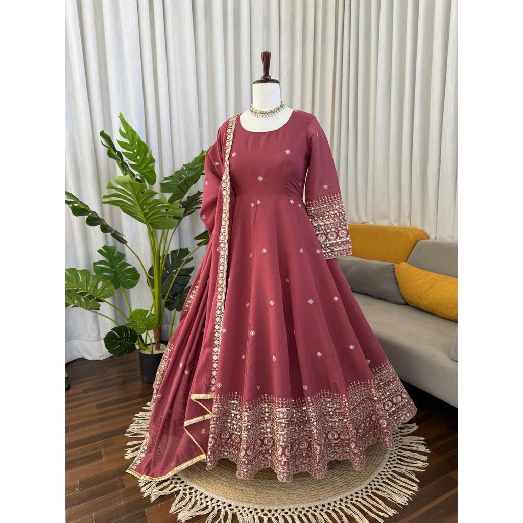 Salwar Kameez Indisk Pakistansk Bröllopsfestklänning Bollywood Anarkali Kostym
