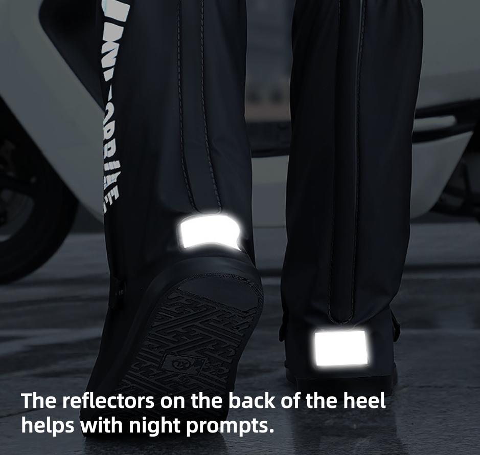 PVC Wasserdichte Überschuhe Hoher Schaft Reflektierend Wiederverwendbar Langlebig Motorradstiefel Regenschutz