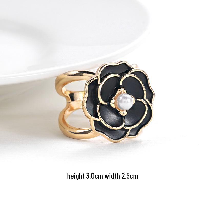 Sciarpa a Scacchi con Camelia di Perle di Alta Gamma e Fibbia per Cintura da Vita per Cappotto