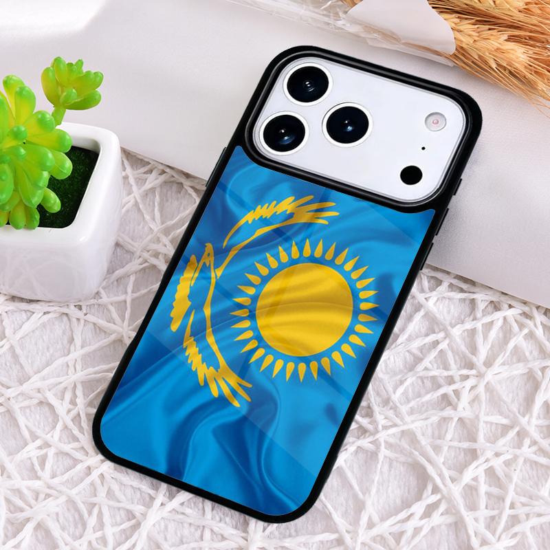 

Мягкий чехол для телефона с флагом Казахстана для iPhone 17 Air 16 15 11 12 14 13 Pro Max Ударопрочный чехол iPhone 11 Pro Max