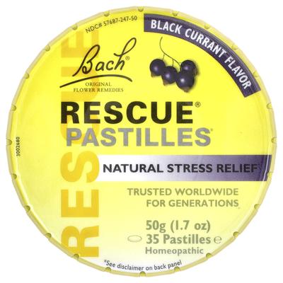 Original Flower Remedy, Rescue Candy, Natural Stress Relief, Blackcurrant Flavor, 35 Candies, 50G (1.7Oz)