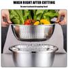 1-2Sets Space Saving Stainless Steel Grater and Colander Set Multi Function Vegetable Slicer Shredder for Kitchen Washing Bowl