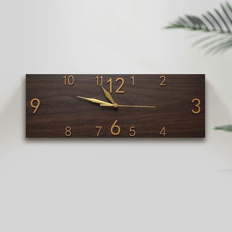 Orologio da Parete Rettangolare in Legno Retrò Digitale Stereo Decorazione per Casa Soggiorno Ufficio Orologio da Appendere a Parete Orologio al Quarzo