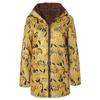 2025 European and American women's long-sleeved zipper hooded thickened composite cotton-padded coat printed medium and long cotton-padded coat