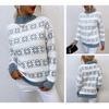 Women's Autumn and Winter Top Knitwear Half Turtleneck Christmas Pattern Snowflake Sweater Top for Women