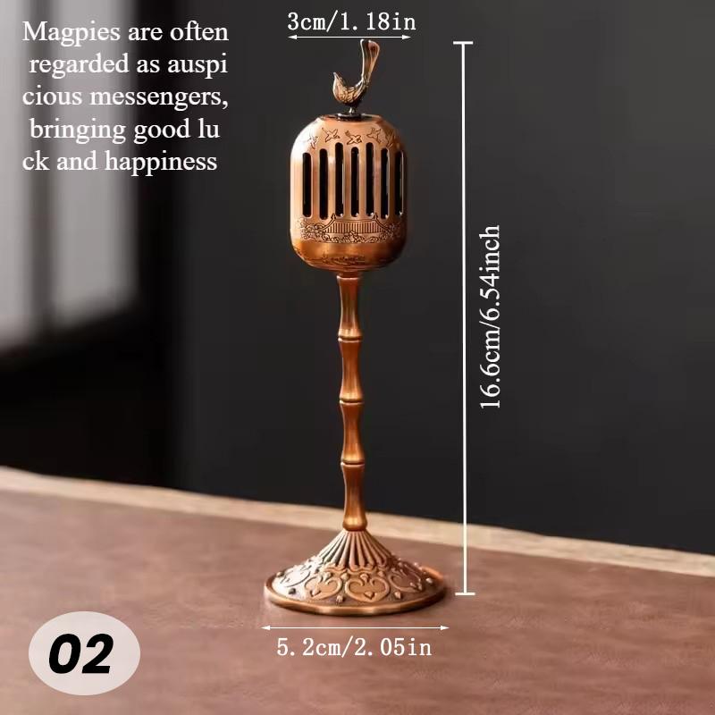 Metal Magpie Hollow Lamp Sandalwood Fragrance Censer  Backflow Incense Holder Tea House Ornaments Study Room Home Decor Crafts