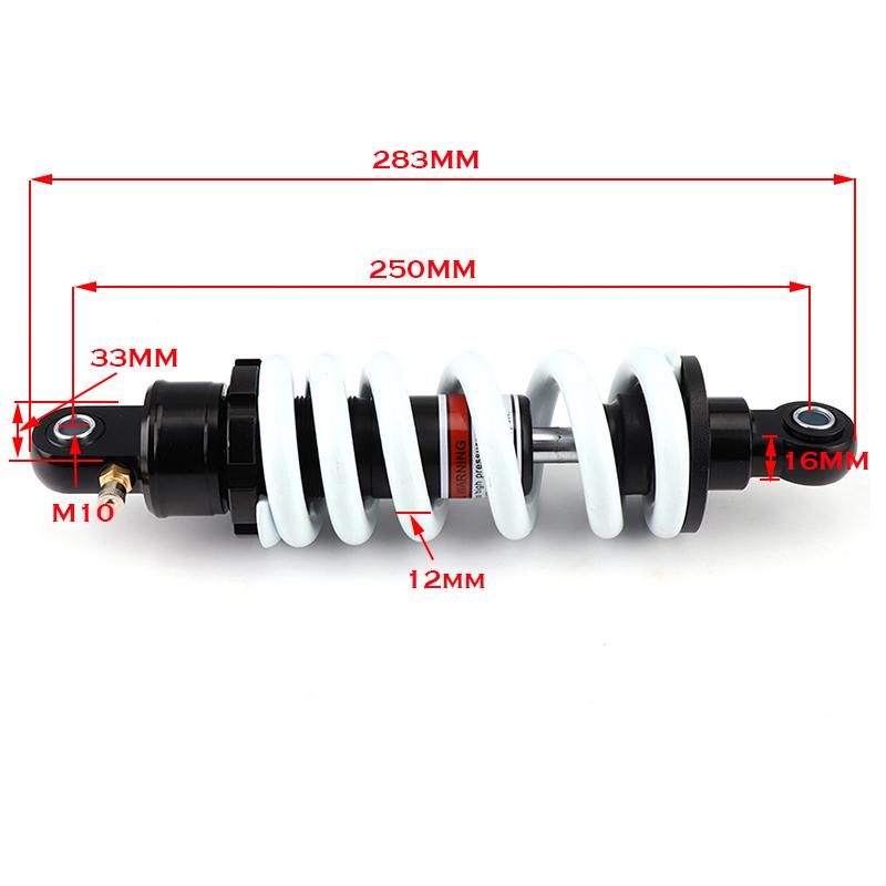 250/260/330/350mm Motorcycle Shock Absorber Front Rear Shock Absorber for Motocross Dirt Bike Pit Bike Off-road Replacement Part