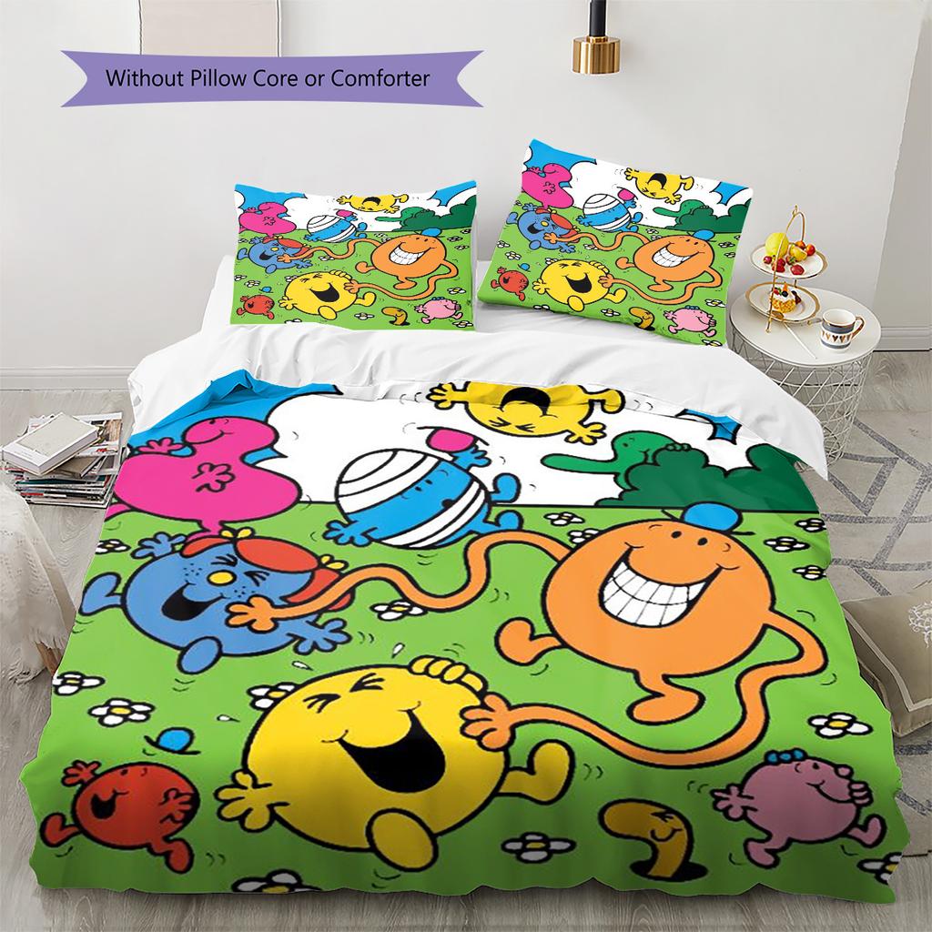 Herr. Herren Little Miss Muster Bettwäsche, Steppbett Set Bettbezug Kissenbezug Haus Geburtstag Geschenk (1 Bettbezug + 2 Kissenbezüge, ohne Füllung)
