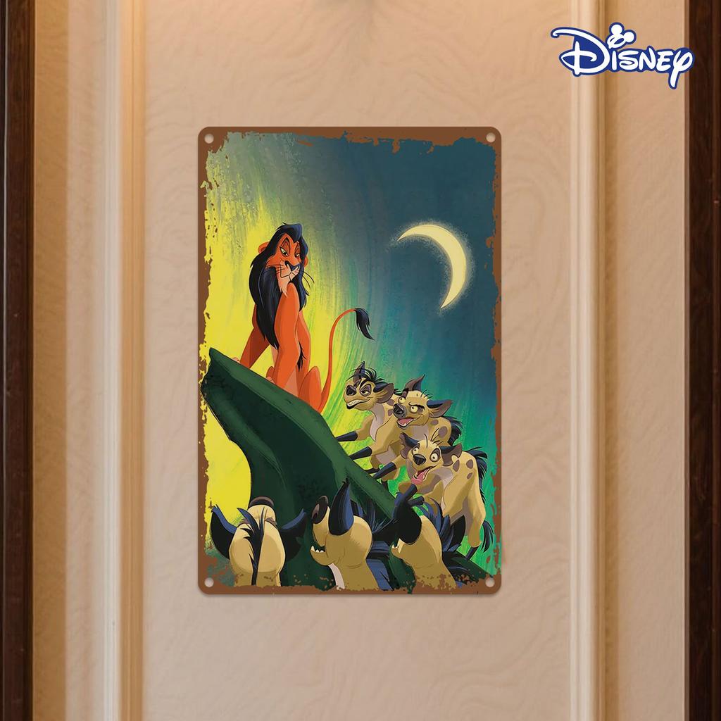 Disney 1pc Metal Tin Sign Majestic Lion King with Hyenas in Colorful Jungle Art20.32 x 30.48 cm Perfect for Home Decor and Holid