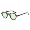  New Fashion Round Sunglasses Women Ocean Lens Leopard Blue Eyewear Men Trending Rivets Punk Sun Glasses