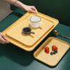 Plastic Tray Japanese Creative Wood Grain Pallet Rectangular Storage Tray Living Room Organizer Bread Plate Jewelry Storage
