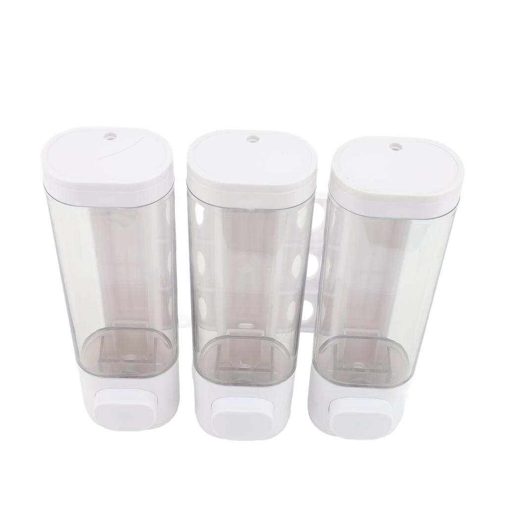 3 in 1 300ml Drückflüssigseifenspender Wandmontage Badezimmer Dusche Shampoo Haarspülung