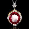Jewelry Copper Bottom Gold-Plated Simulation Blue Spinel Temperament Retro Pendant Necklace Stone 18 * 20