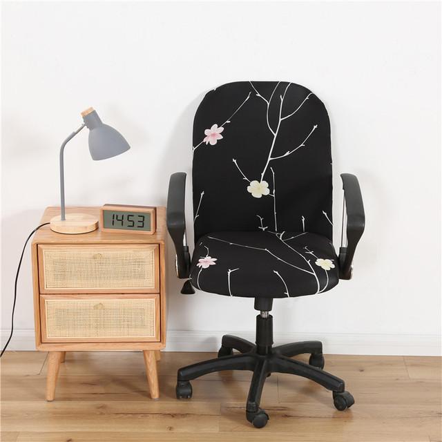 Geometry Computer Chair Cover Spandex Stretch Printed Office Chair Protective Covers Anti -Dirty Removable Machine Washable Armchair Seat