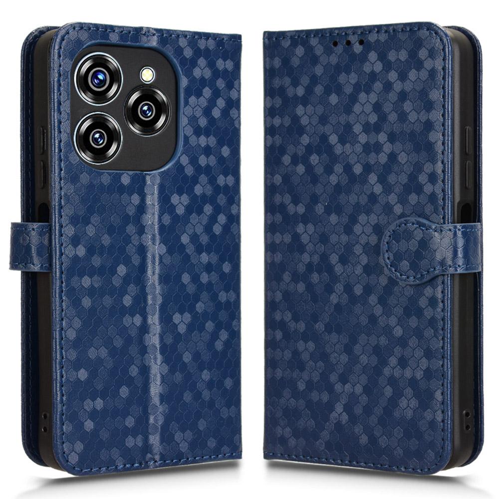 For Oukitel C50 Wallet Case Dot Pattern Imprint PU Leather Phone Cover