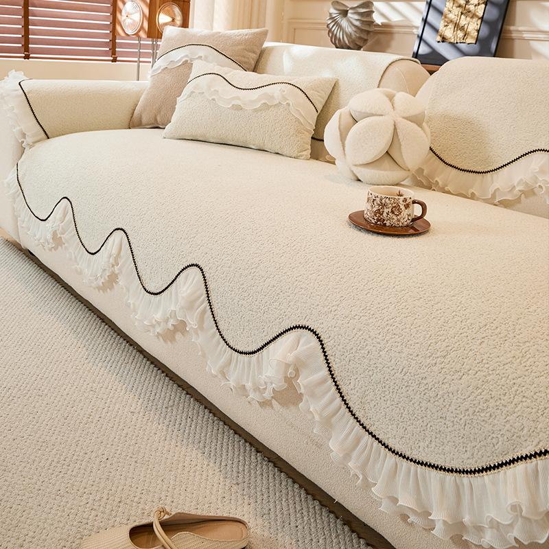 Four Season Universal Anti Slip Sofa Cushion Household Living Room Furniture Dust Cover French Style Sofa Towel Couch Blanket
