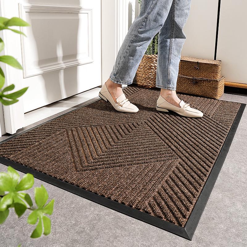 Anti-Slip Outdoor Rubber Door Mat - Dirt-Resistant High-End Entrance Carpet for Home.