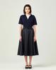 Lebeun Satin Belted Flare Skirt