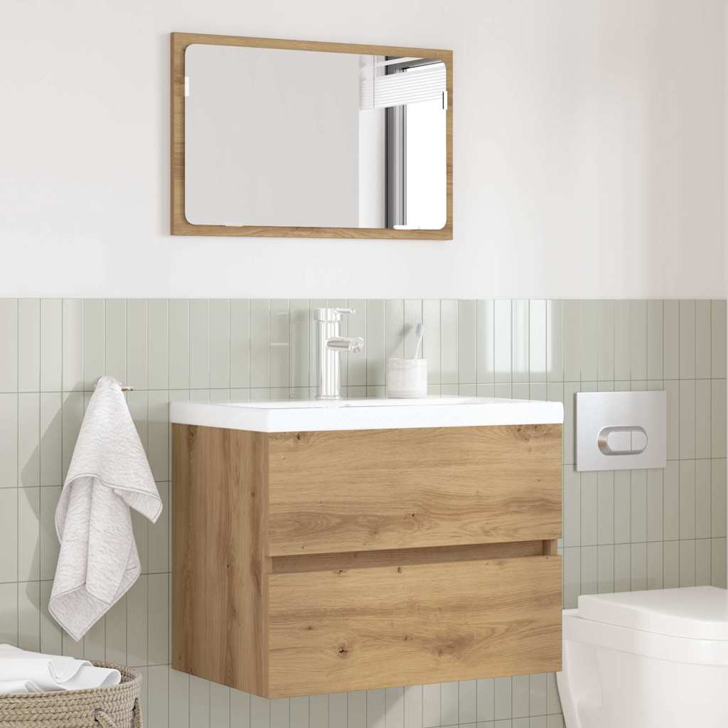 Bathroom Furniture Set 2 Pcs Artisan Oak Plywood and Metal