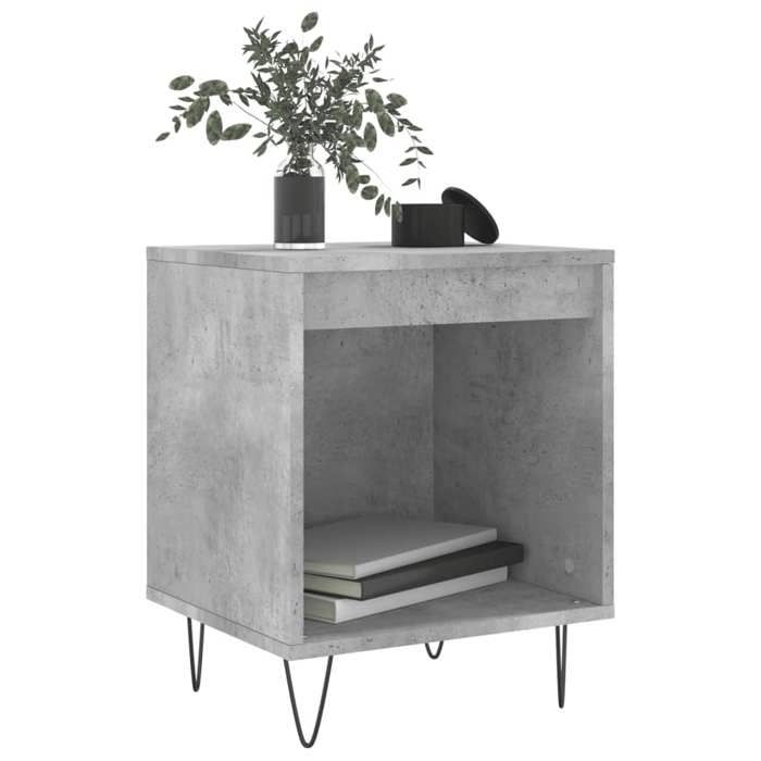 Table de chevet - Maison Exclusive - Gris béton - Bois d'ingénierie - 1 compartiment