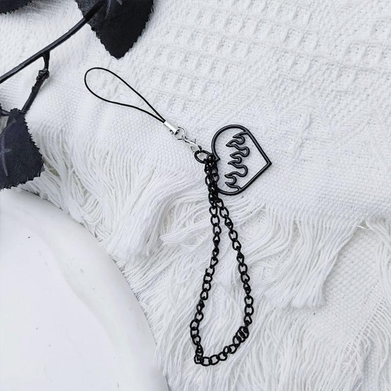Bow-Love Keychain Crystal Y2k Beaded Phone Lanyard Strap Guitar Charm Cross-Pendant Phone Chain Anti-Lost for Women Girl
