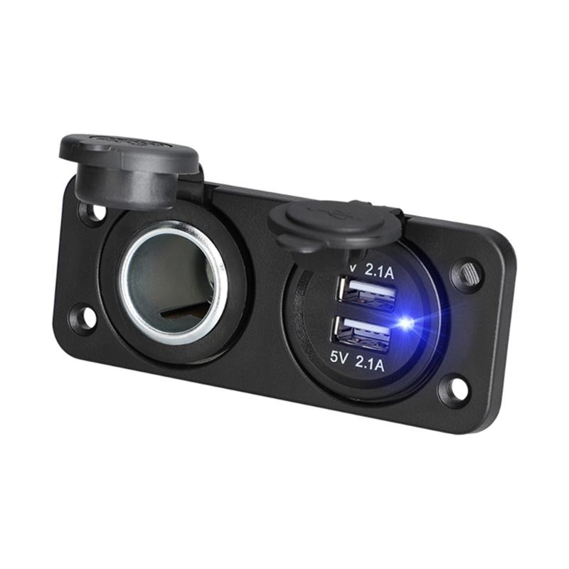 Power Adapter Outlet Accessories 12-24V Car Charger Socket Splitter Double USB Charging For Car Motorcycle
