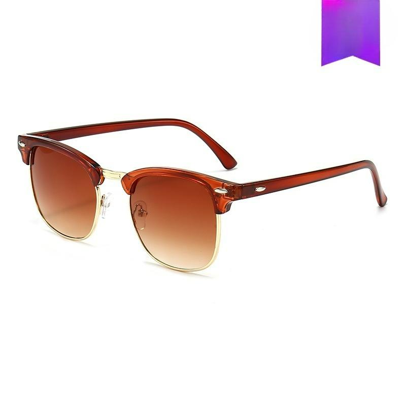 Classic Sunglasses Retro Rice Nail Half Frame Sunglasses Trendy Film Reflective Glasses Toad Glasses Sunglasses