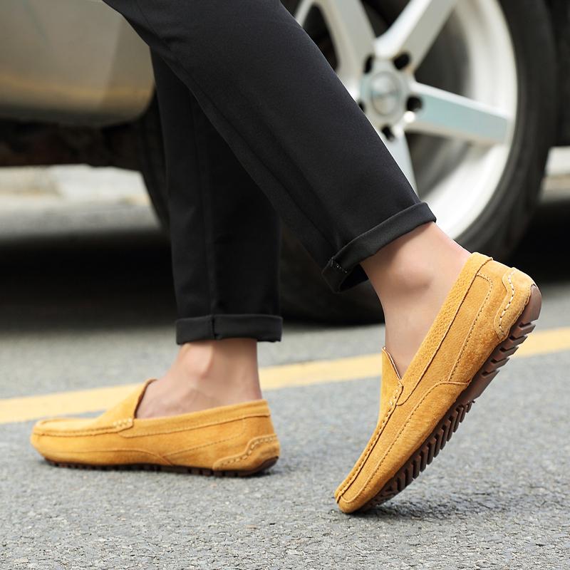Men’s Moccasins Driving Shoes Comfort Flats Casual Slip On Plus Size Suede Shoes for Men Over Sized