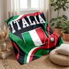 Italy Football Printed Flannel Blanket Skin Friendly Warm Decorative Throw for Indoor Couch Bed Daily Use