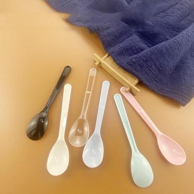 New Disposable Dessert Spoon Plastic 12cm Food Grade Separately Packaged Color Cake Pastry Baking Spoon