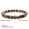Tigeraugen Natursteinperlen Handarbeit Männer Magnetische Hämatit Accessoire Armbänder für Freund Vater Geschenk
