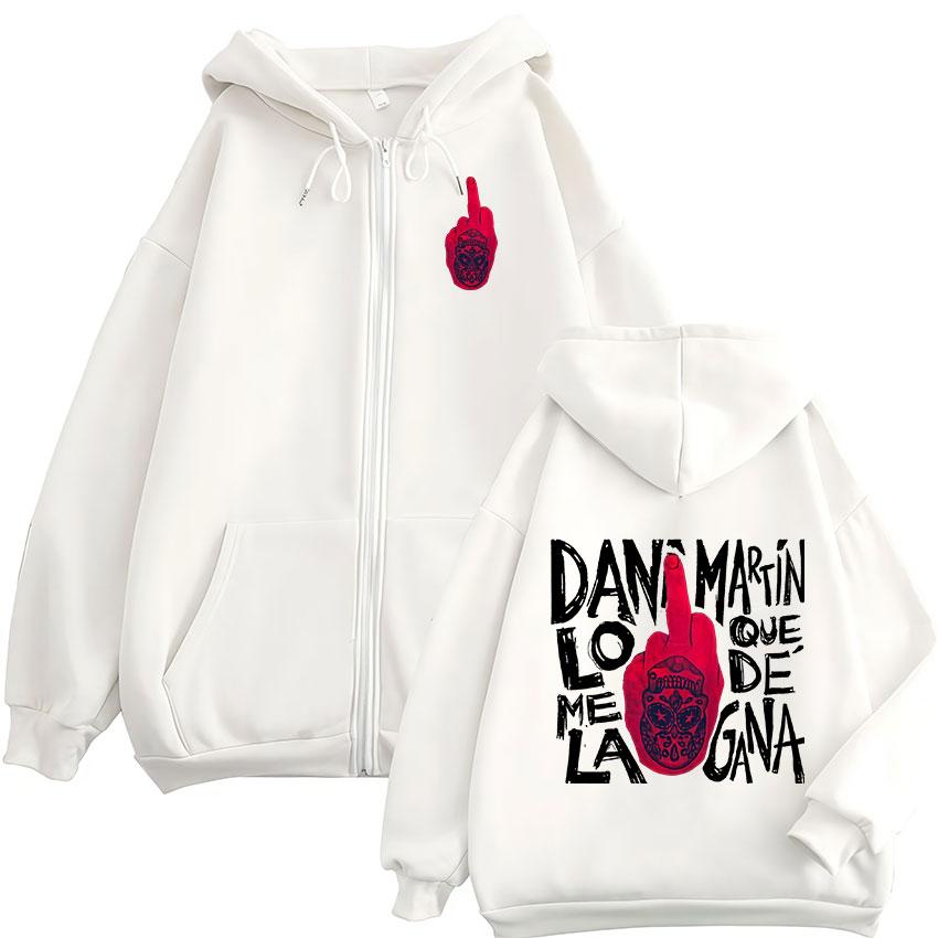 Dani Martin Lo Que Me De La Gana Tour Zipper Hoodie Men's Retro Long Sleeve Oversized Jacket Sweatshirt Streetwear
