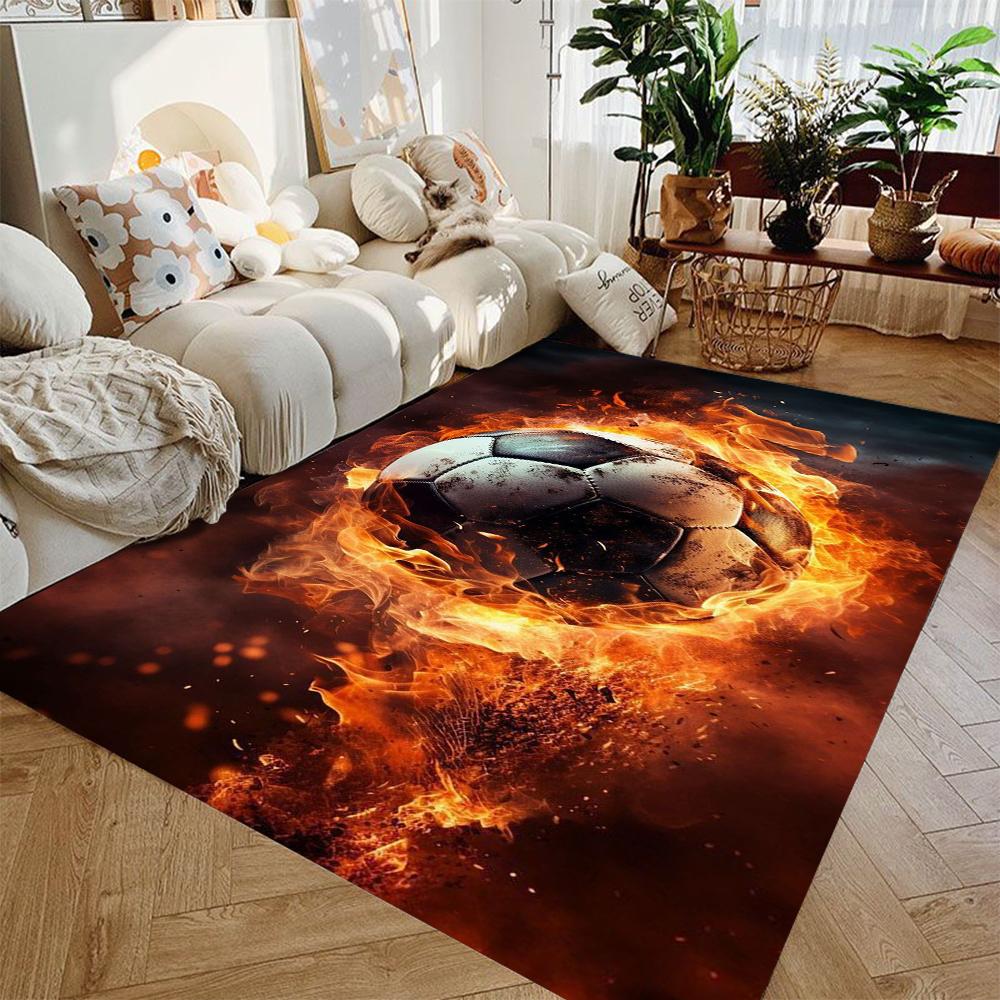 

Ball Sports Theme Cartoon Carpet Soccer Floor Mat for Kids Bedroom Football Large Area Rugs Stylish Living Room and Hallway Rug 40x60cm
