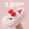 2024 Winter new pig slippers woman fuzzy fleece slides shoes women's pink bowknot piggy slipper indoor home shoes furry loafer