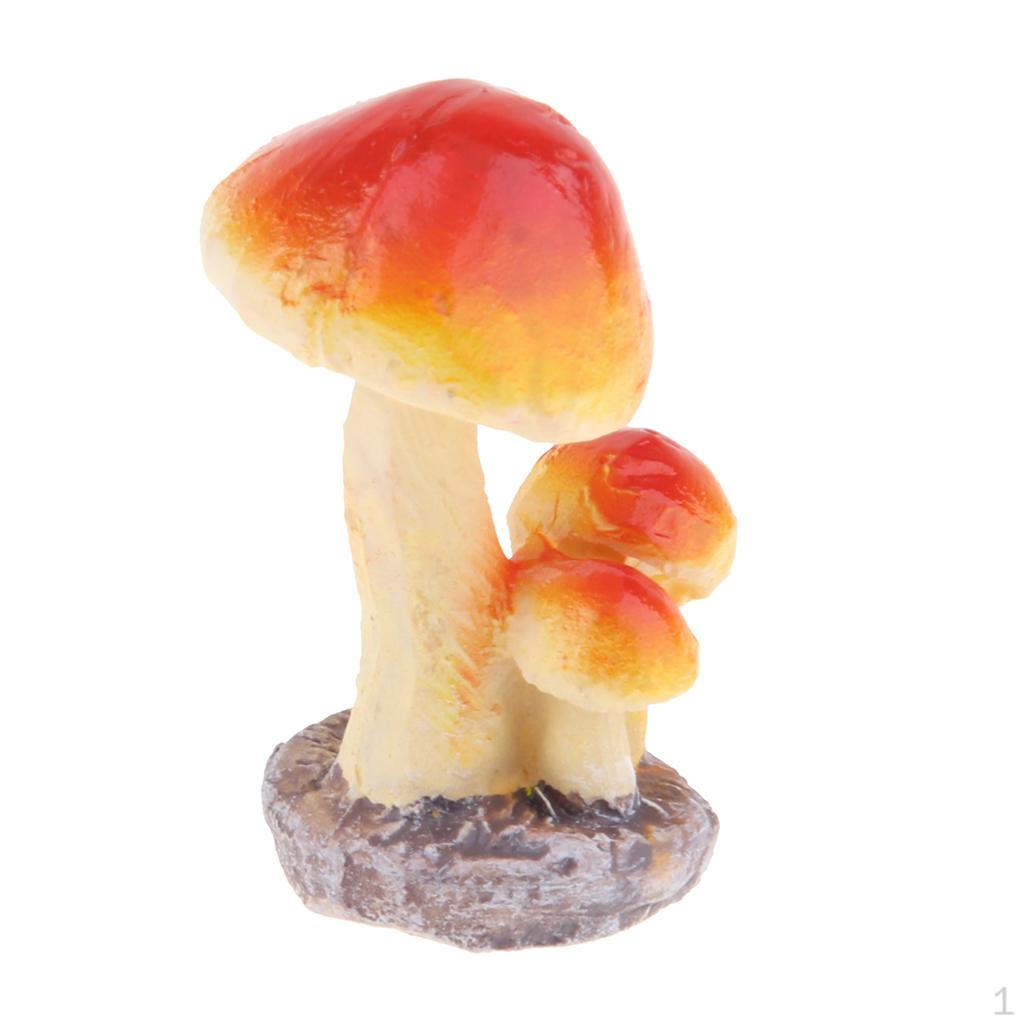 Cute Mushroom Statue Resin For Terrarium Fairy Garden DIY Ornaments