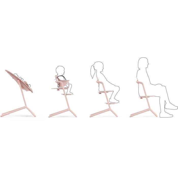 CYBEX - Chaise Haute Evolutive Et Réglable Lemo 2 - Pearl Rose