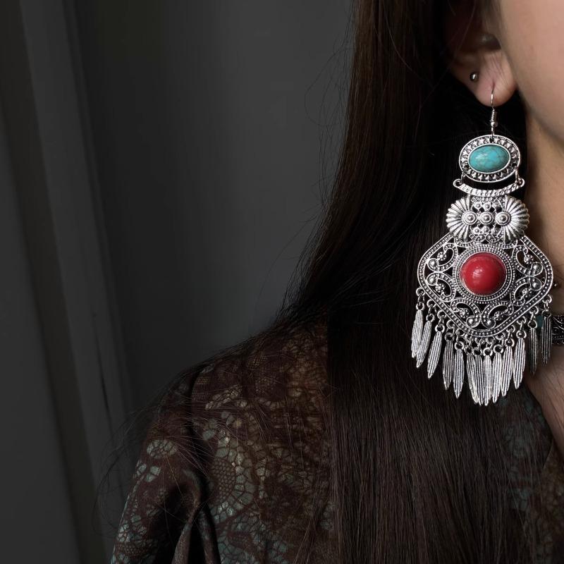 

DIMANAF 2023, серьги Four Seasons, ретро-аксессуар, длинные серьги в этническом стиле с листьями, простые аксессуары, серьги 306