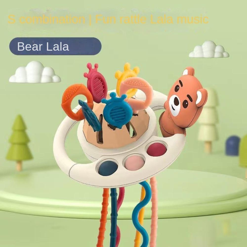 

Свинка Монтессори Тяни веревочку Сенсорные игрушки 3 в 1 Развивающая игрушка для прорезывания зубов Активность Дети/Дети синий