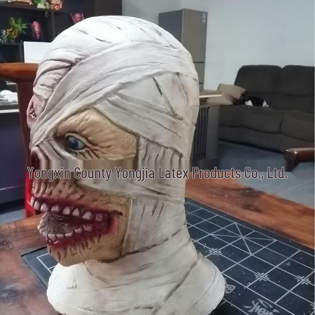 Halloween Mumie Zombie Latexmask - Skräckhuvudbonad för Kostymer, Spökhus och Escape Rooms
