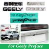 Black Silver Chrome ABS Sticker Car Styling Badge Letters Emblem Labeling Logo Decal For Geely Preface