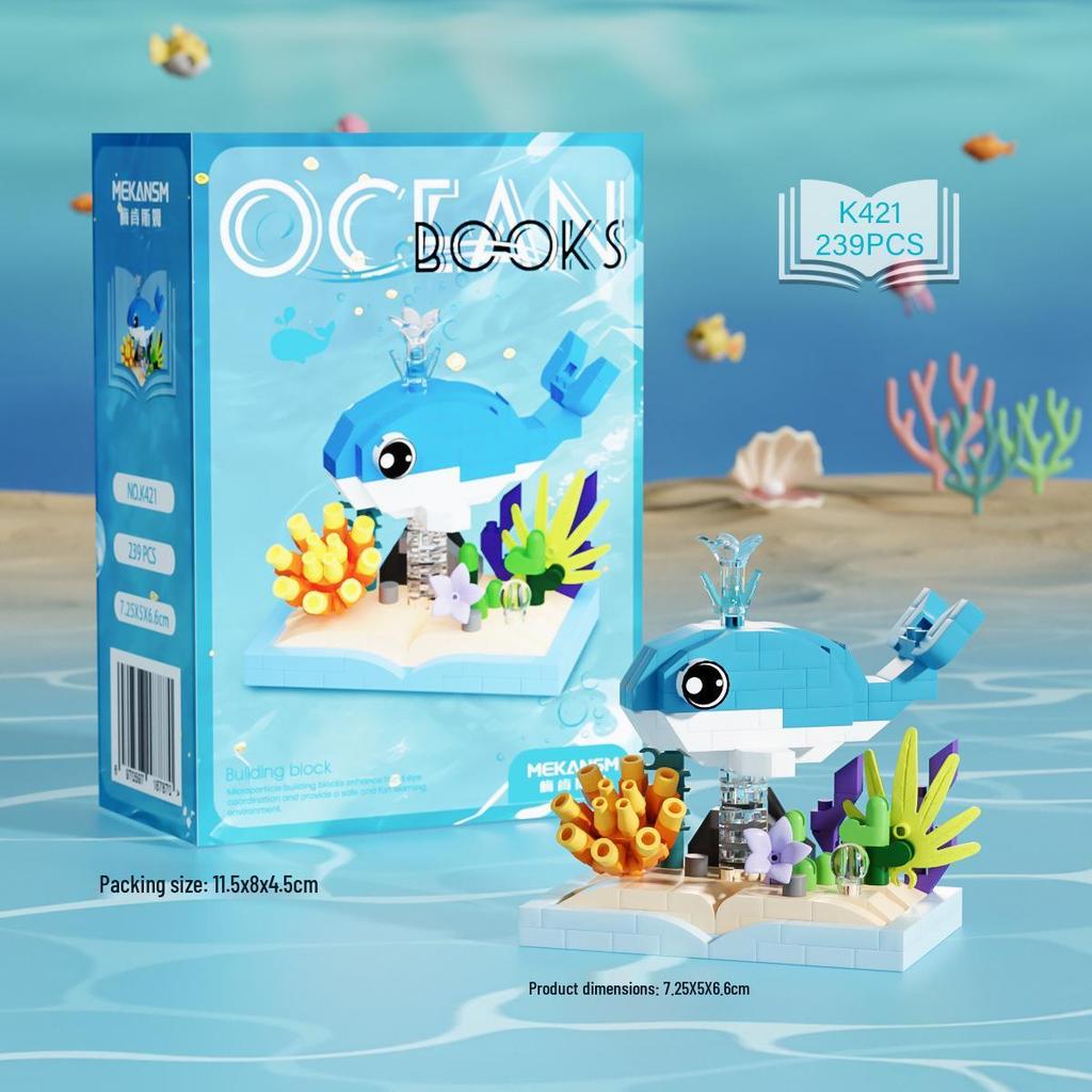 Compatible with Lechaochao Lechuang Shark Model Marine Life Building Blocks Toy for Kids