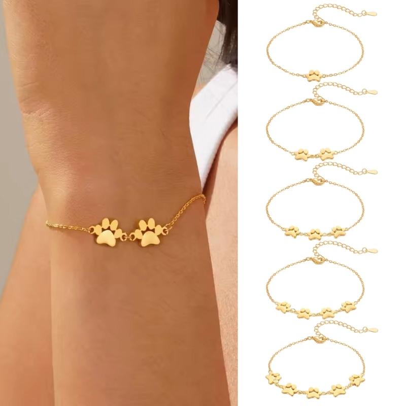 Pulseira Elegante Patas de Pet Simbolizando Amor e Companheirismo Acessório para Uso Diário em Decoração Multicolorida