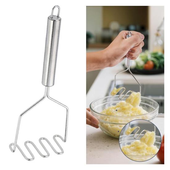 Yousheng Stainless Steel Potato Masher Manual Potato Press with Ergonomic Handle Food Smasher Utensil for Avocado Vegetables Kitchen Tool