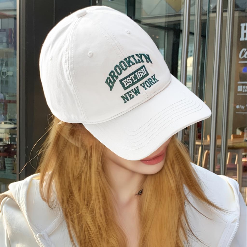 Adjustable Brooklyn NY Logo Embroidered Baseball Cap For Women , Lightweight And Breathable Sport Cap, One Size Fits Most