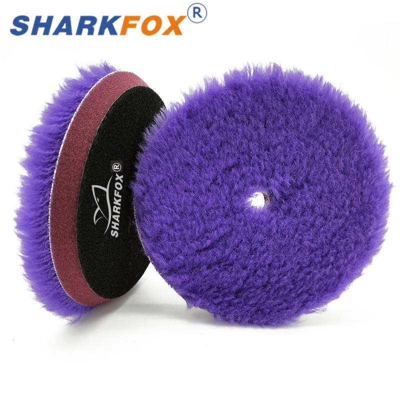 Sharkfox 5/6 Inches Natural Long Fur Wool Polishing Pad for Wax Compound Cutting and Scrach Remove Disc Buffer Pad for Car Care